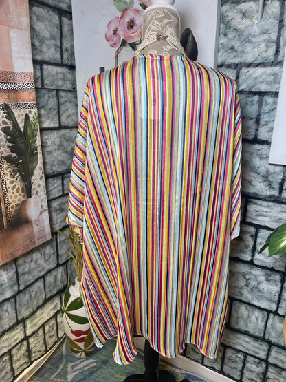 Pink Coconut Colorful Duster Top Women sz XL