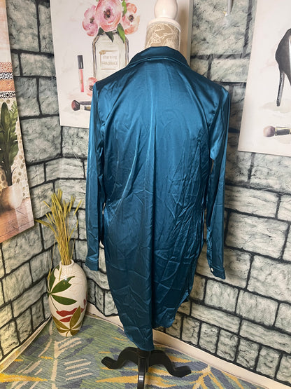 Madrag Blue Button Dress Women sz Medium