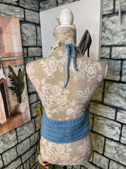 Blue Crop Top Women sz Small / Medium