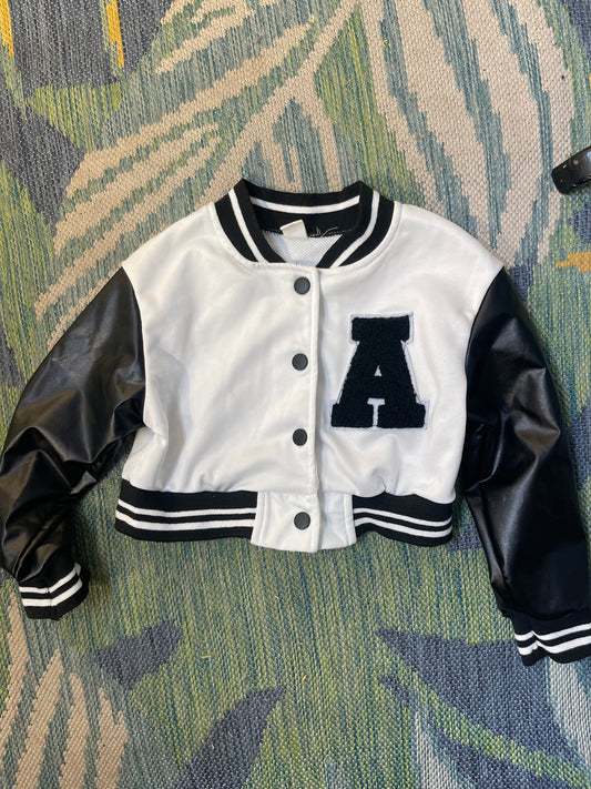 Shein "A" Black White Jacket Girls sz 5