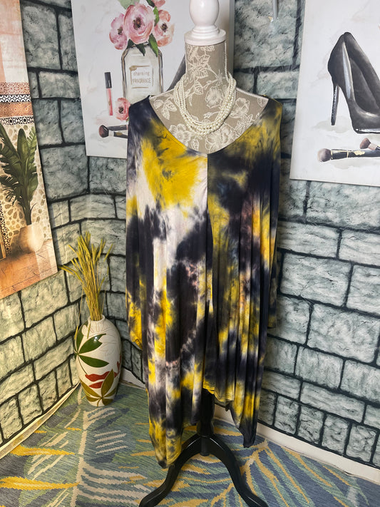 J Etrey Yellow Black Blouse Women sz 3XL
