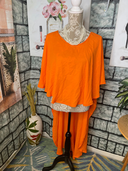 Orange Blouse Women sz One Size (best fits up to Large)