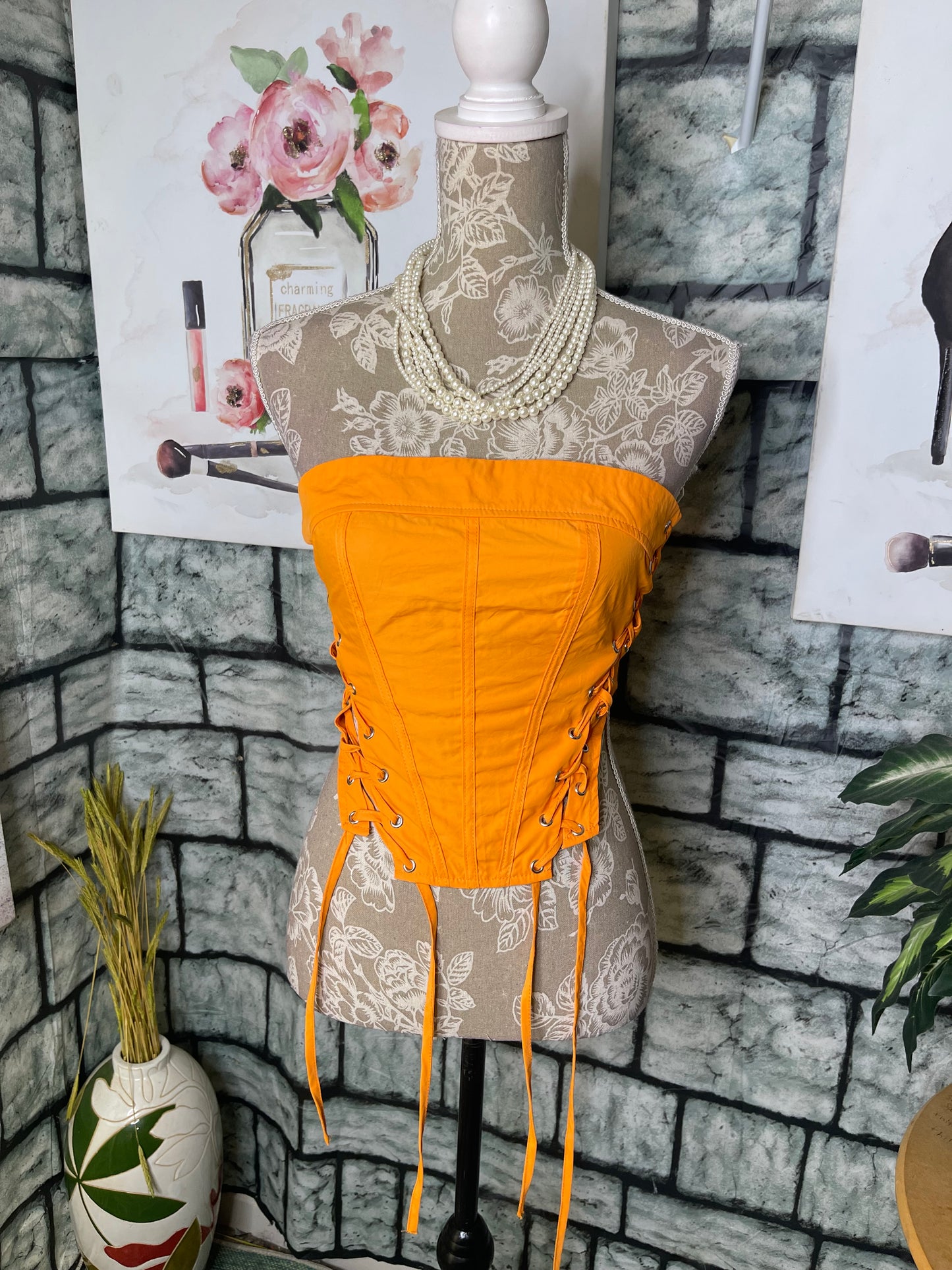 Shein Orange Top Women sz Small