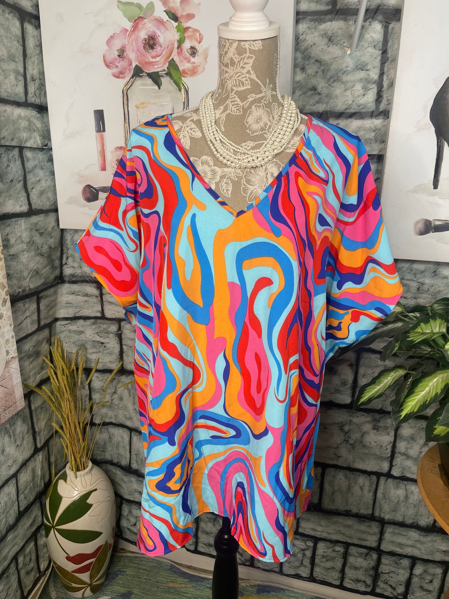 Shein Colorful Blouse Women sz 4XL