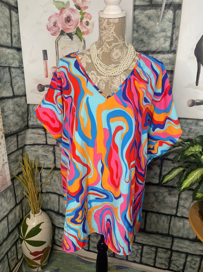 Shein Colorful Blouse Women sz 4XL