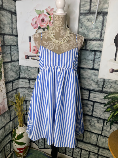 Day moon Blue White Dress Women sz Large