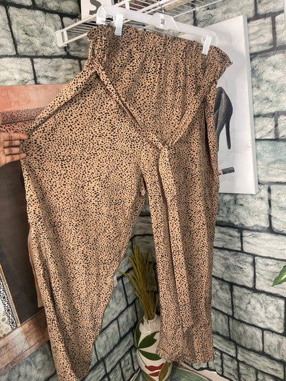 Shein Brown Print Pants Women sz 2XL