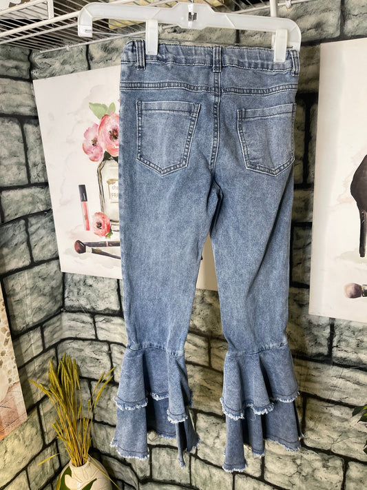 Blue Denim Flare Jeans Girls sz 10/12