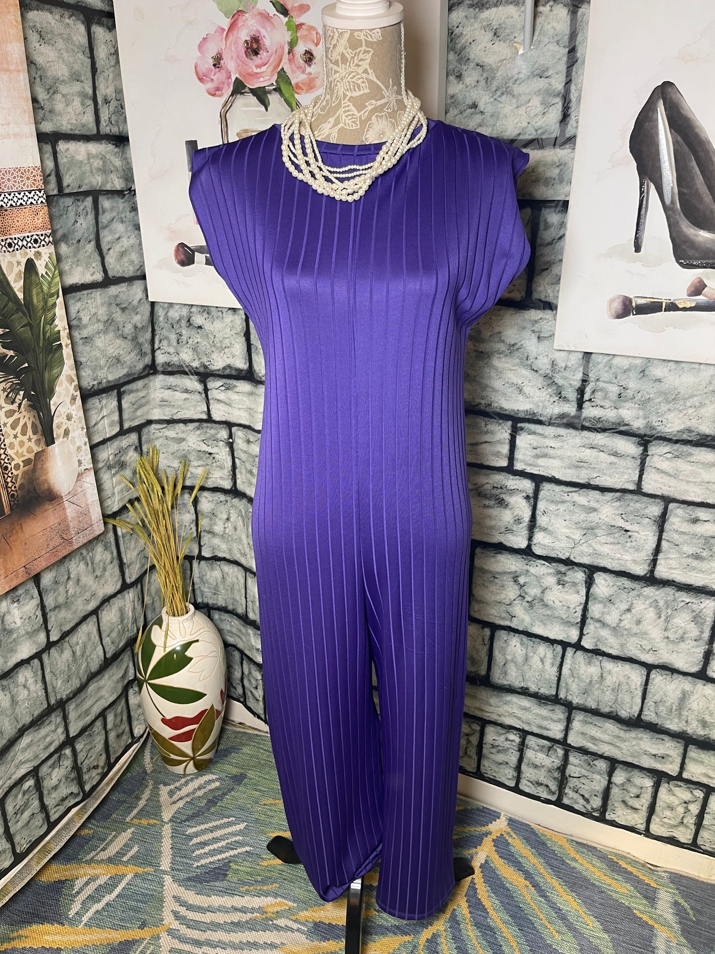 Zara Purple Jumpsuit Women sz Small