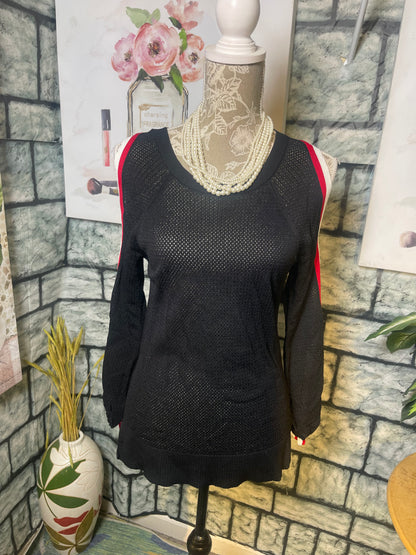 INC Black Red Top Women sz Small