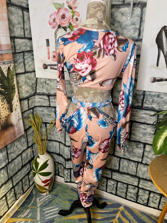Pink Blue Jumpsuit Women sz Small