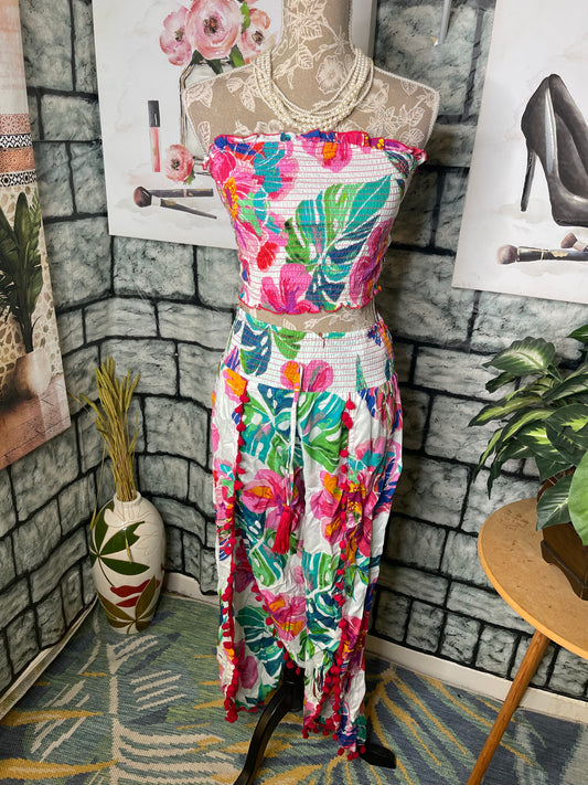 NEW Girl Soul Pink Floral Set Women sz Small