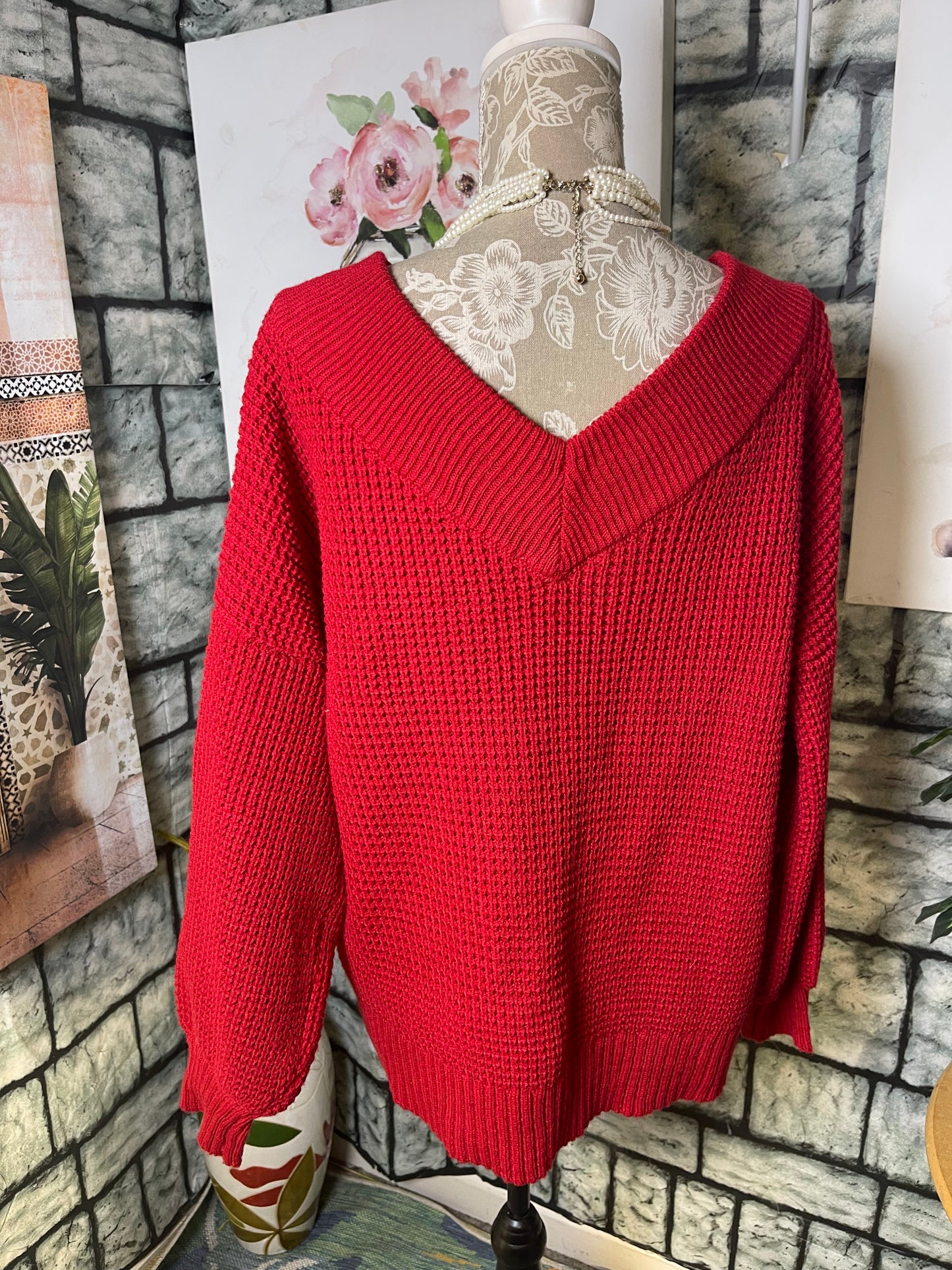 Zenana Red Sweater Women sz Medium