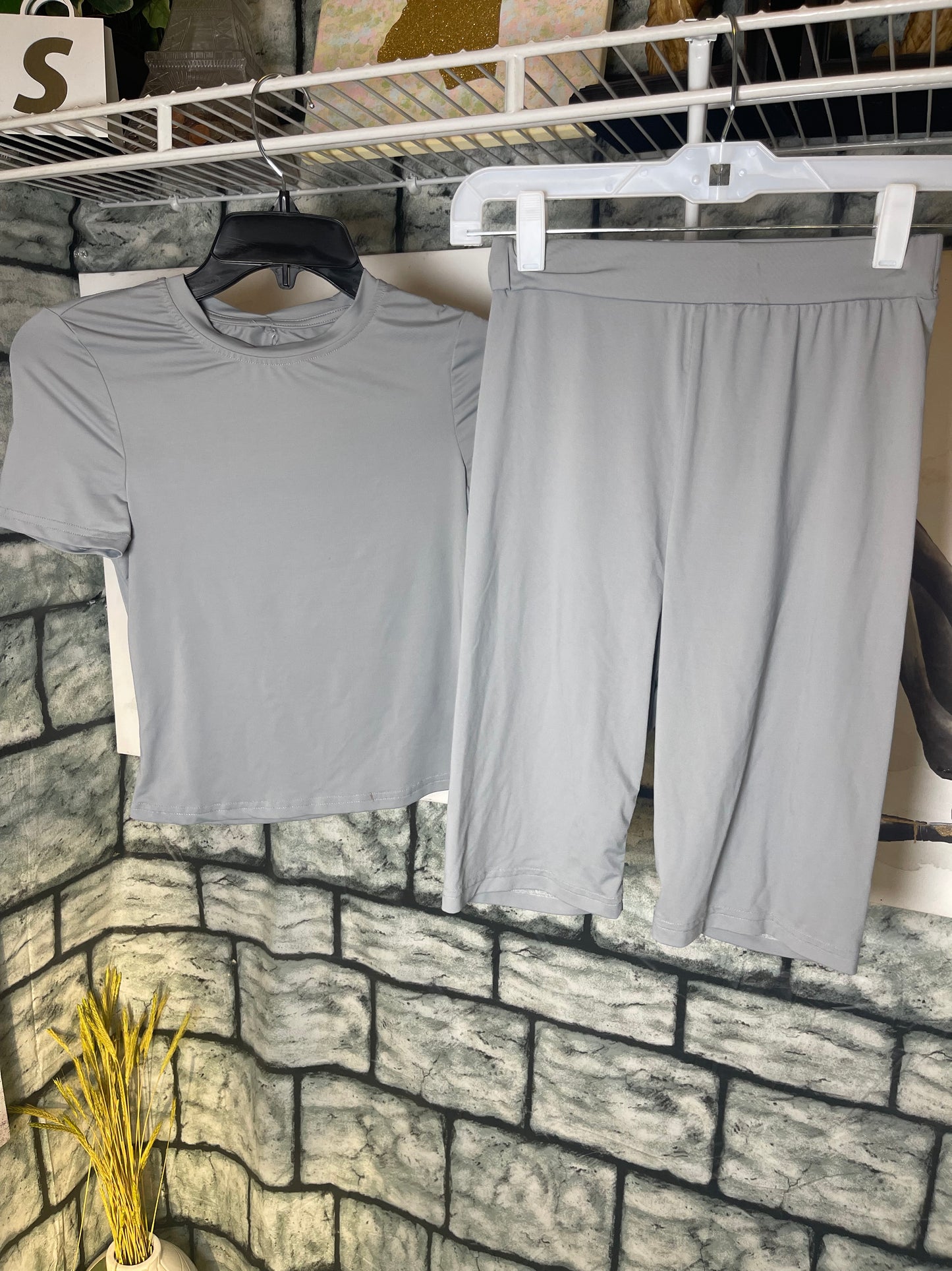 Shein Gray 2 Piece Pants Set Women sz Small