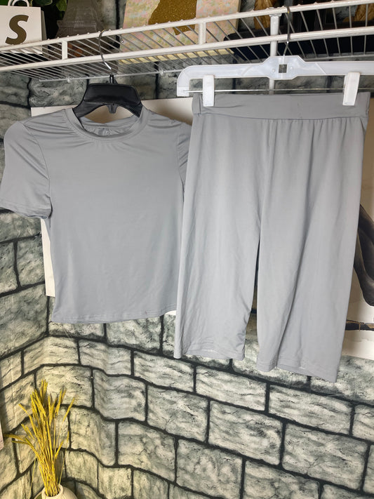 Shein Gray 2 Piece Pants Set Women sz Small