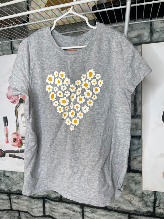 Cat & Jack Gray Floral Shirt Girls sz 10/12