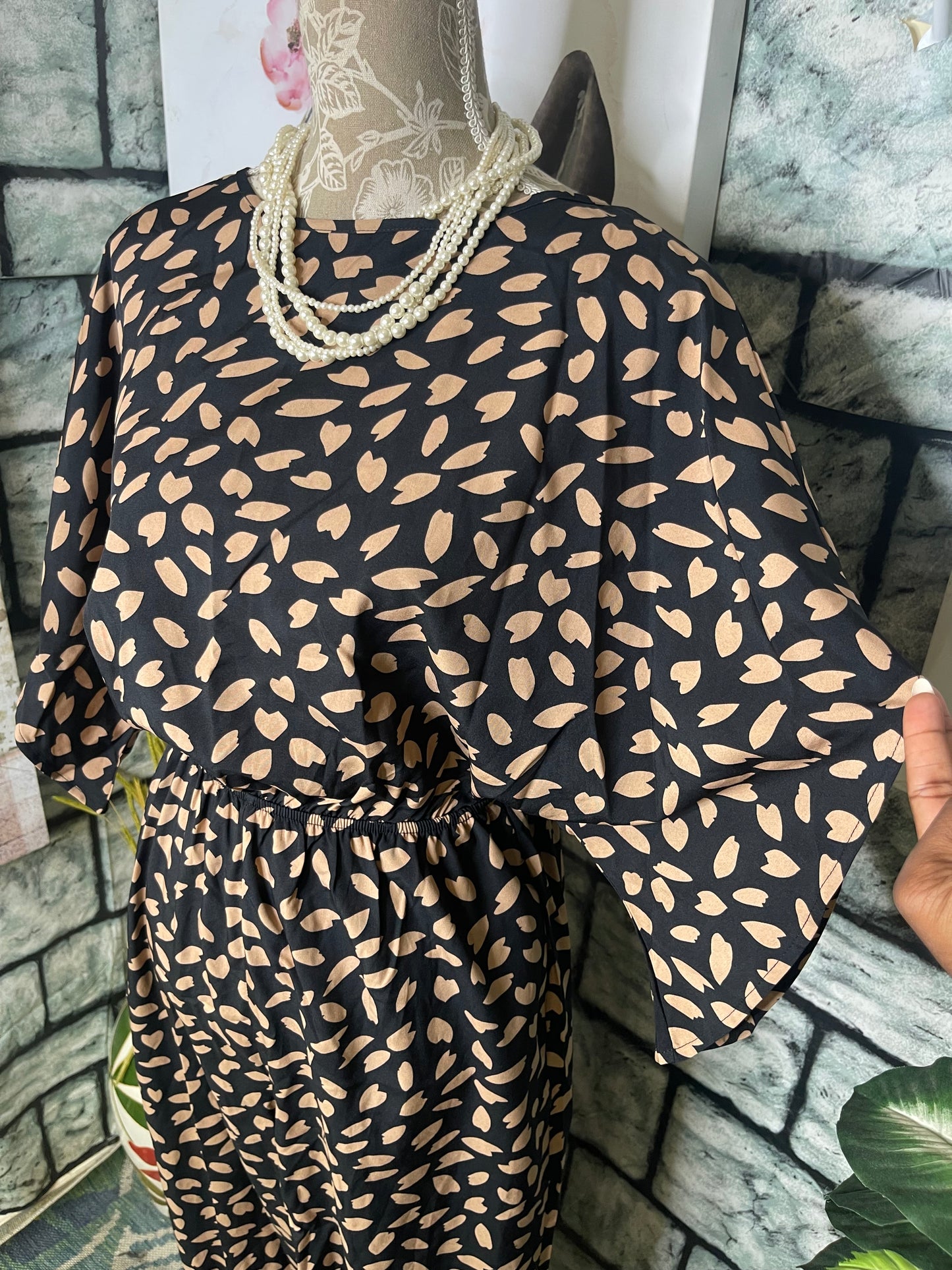 Shein Brown Black Jumpsuit Women sz Small