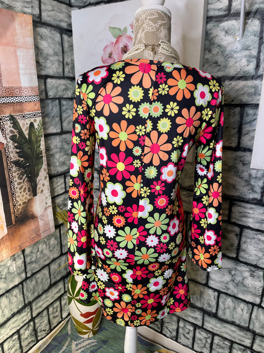Black Floral Dress Women sz Small