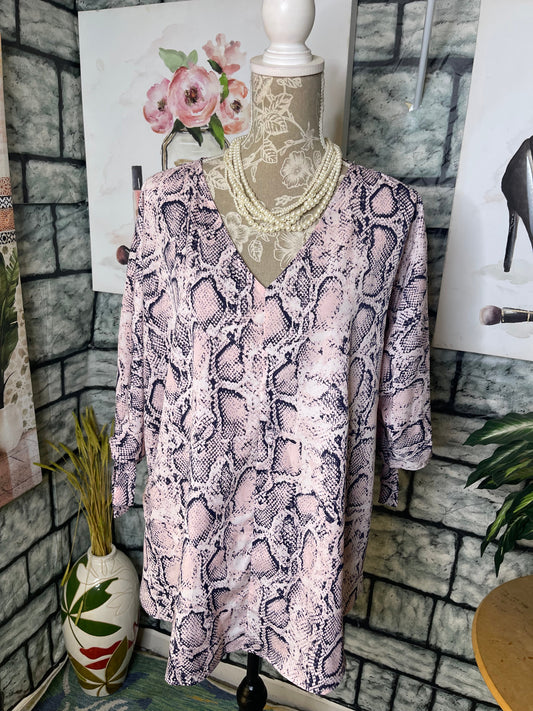 Giddy Up Glamour Pale Pink Bluse Blouse Women sz XL