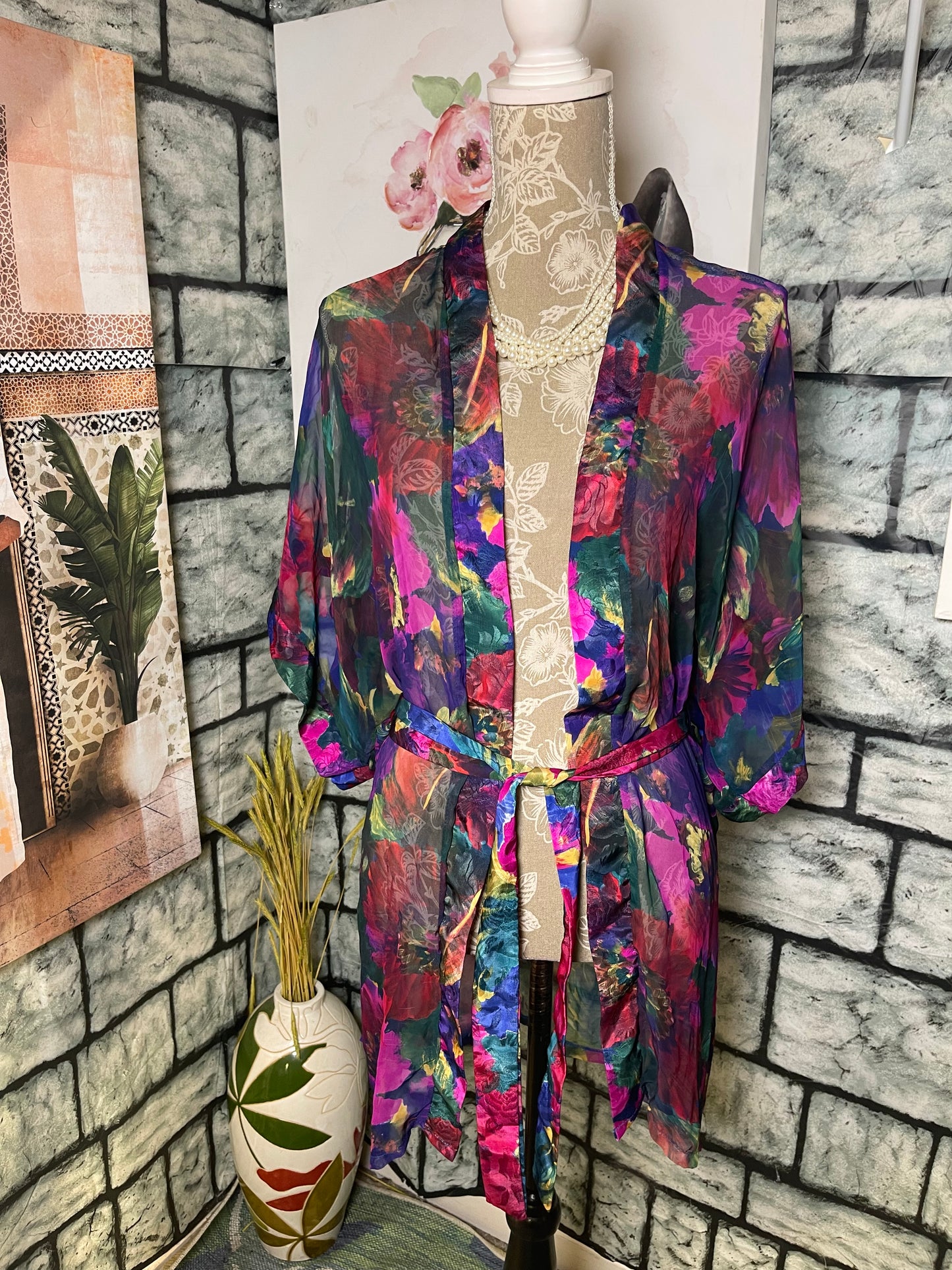 Circa 2000 Purple Print Cover Women sz Medium