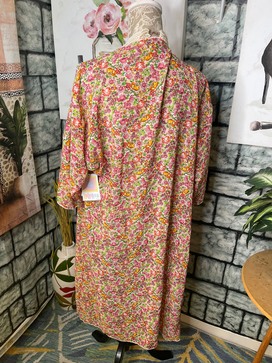 NEW LulaRoe Pink Floral Duster Cover Women sz Medium