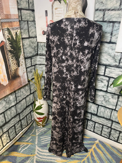 Colleen Lopez Black Gray Duster Blouse Women sz Large