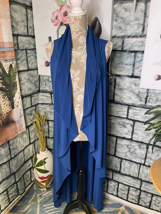 Ashro Blue Cover Duster Blouse Women sz Small to XL