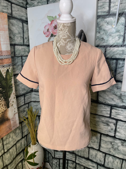 NEW French Connection Tan Blouse Women sz 2