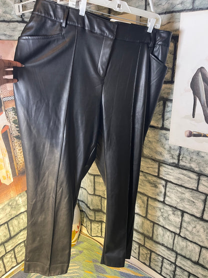Lane Bryant Black Faux Leather Pants Women sz 24