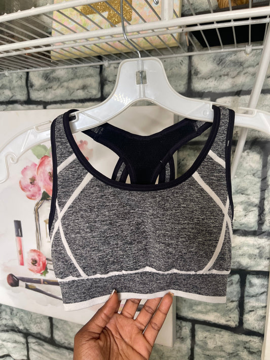 Hanes Black Gray Sports Bra Women sz XS