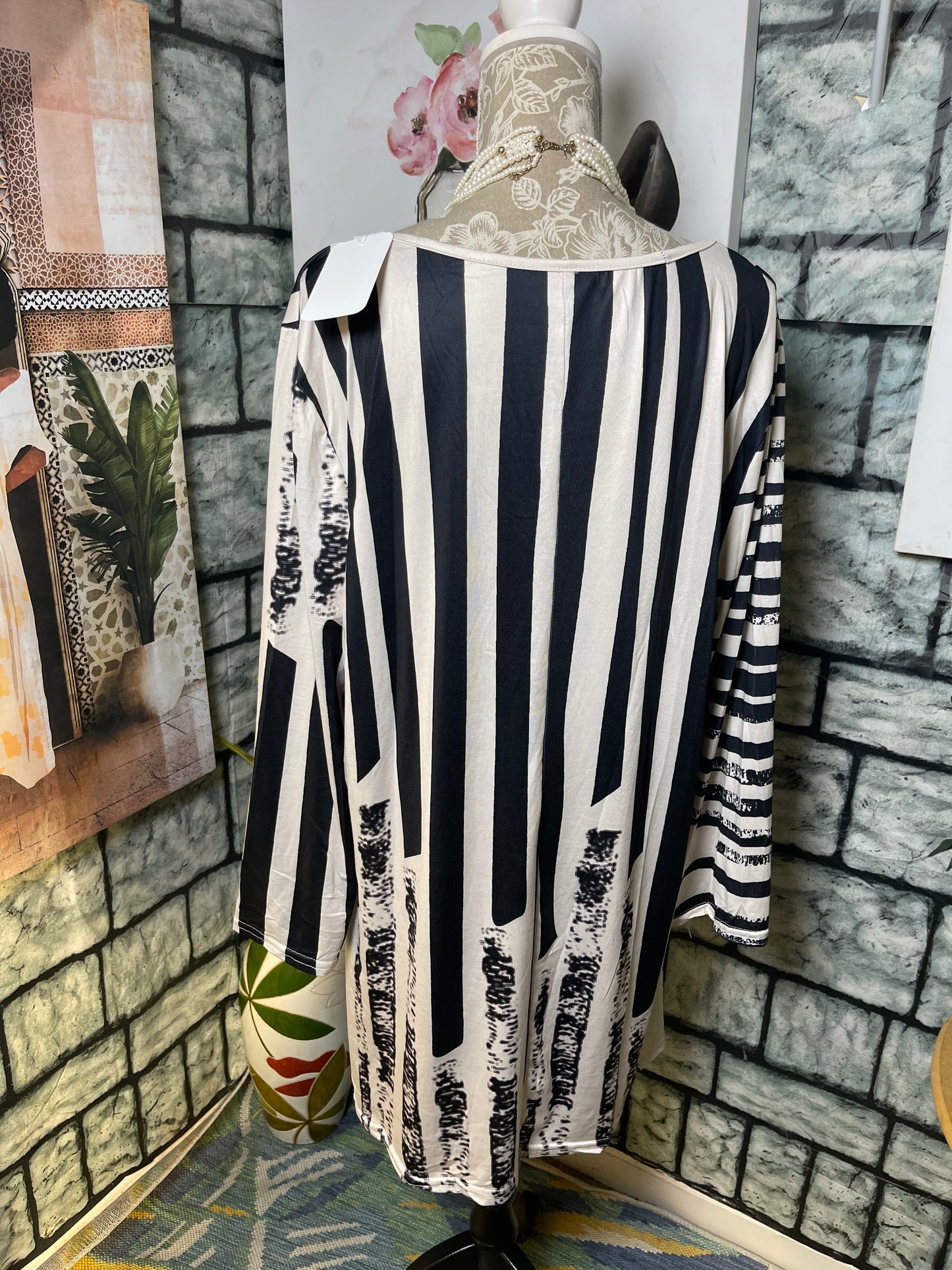 Beige Black Dress Women sz XL