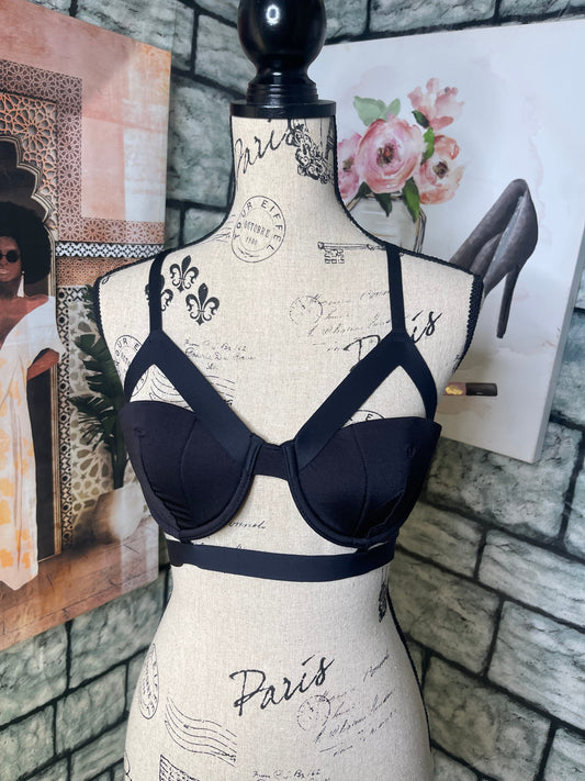 True Black Bra Women sz Large