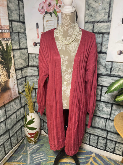Blue Buttercup Burgundy Cardigan Women sz Large