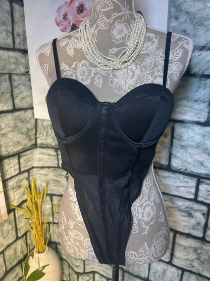 NEW BLThe Black Bodysuit Blouse Women sz Large