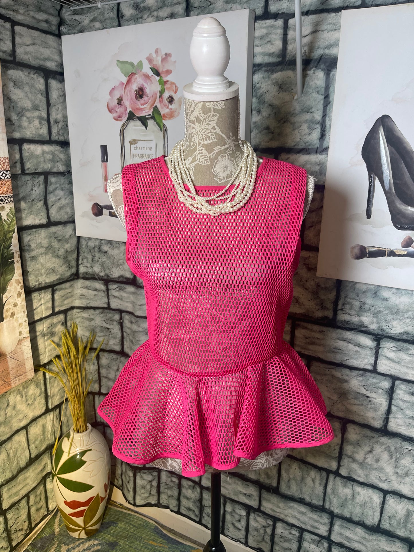 Gracia Pink Blouse Women sz Medium
