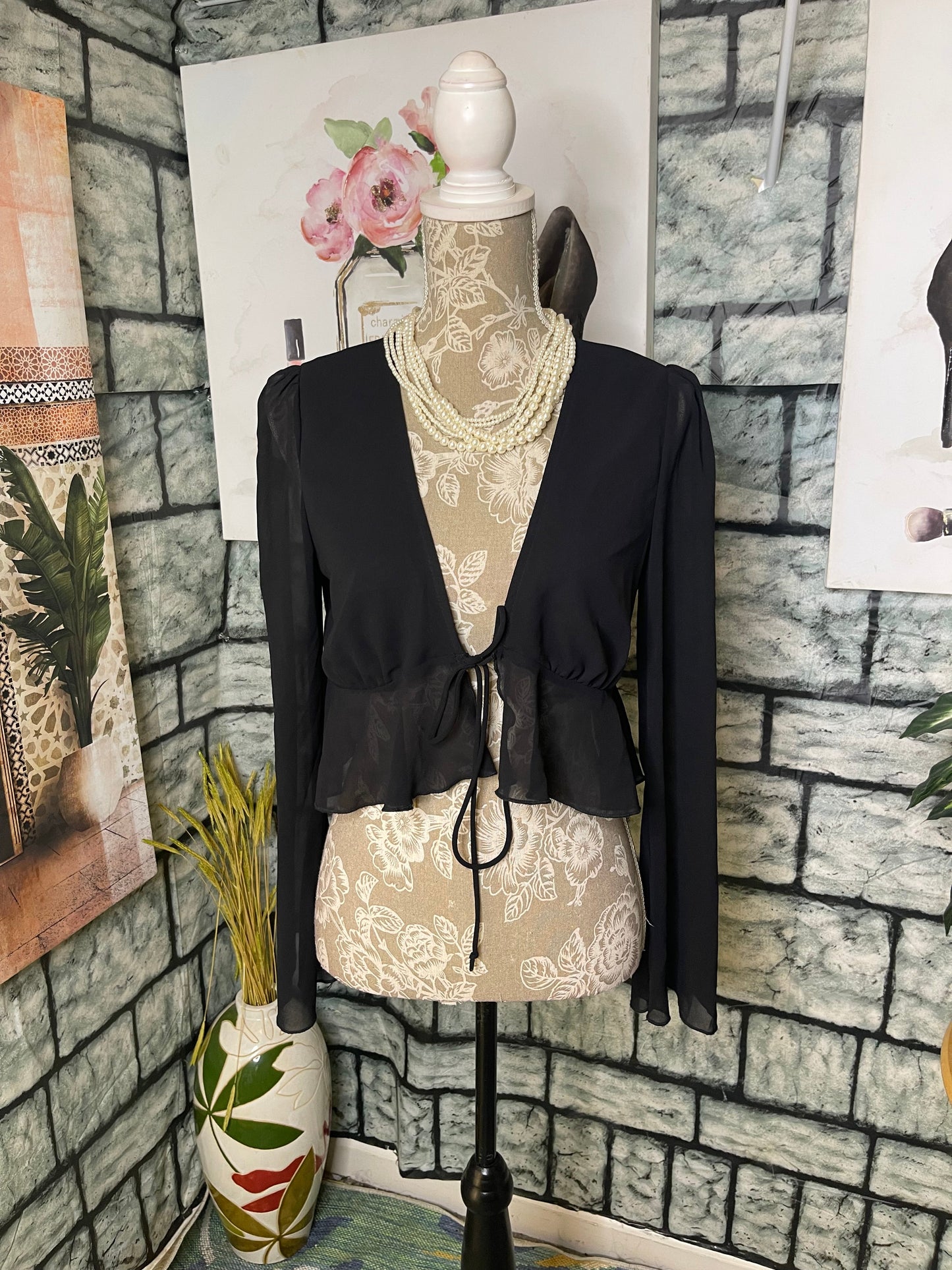 Shein Black Blouse Women sz Medium