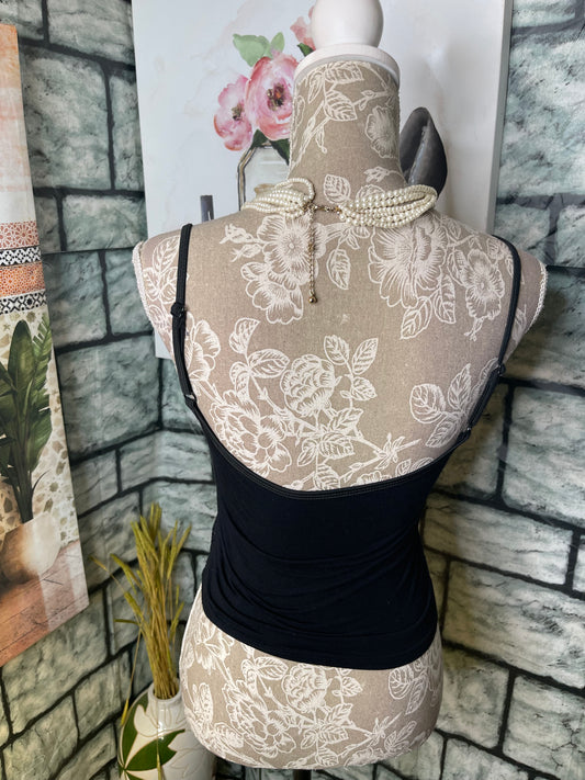 Black Lace Blouse Women sz Medium