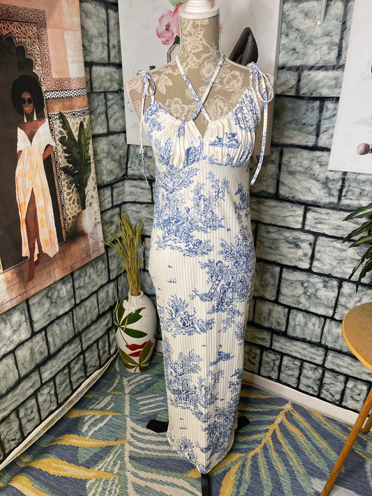 Shein Blue White Dress Women sz 0XL