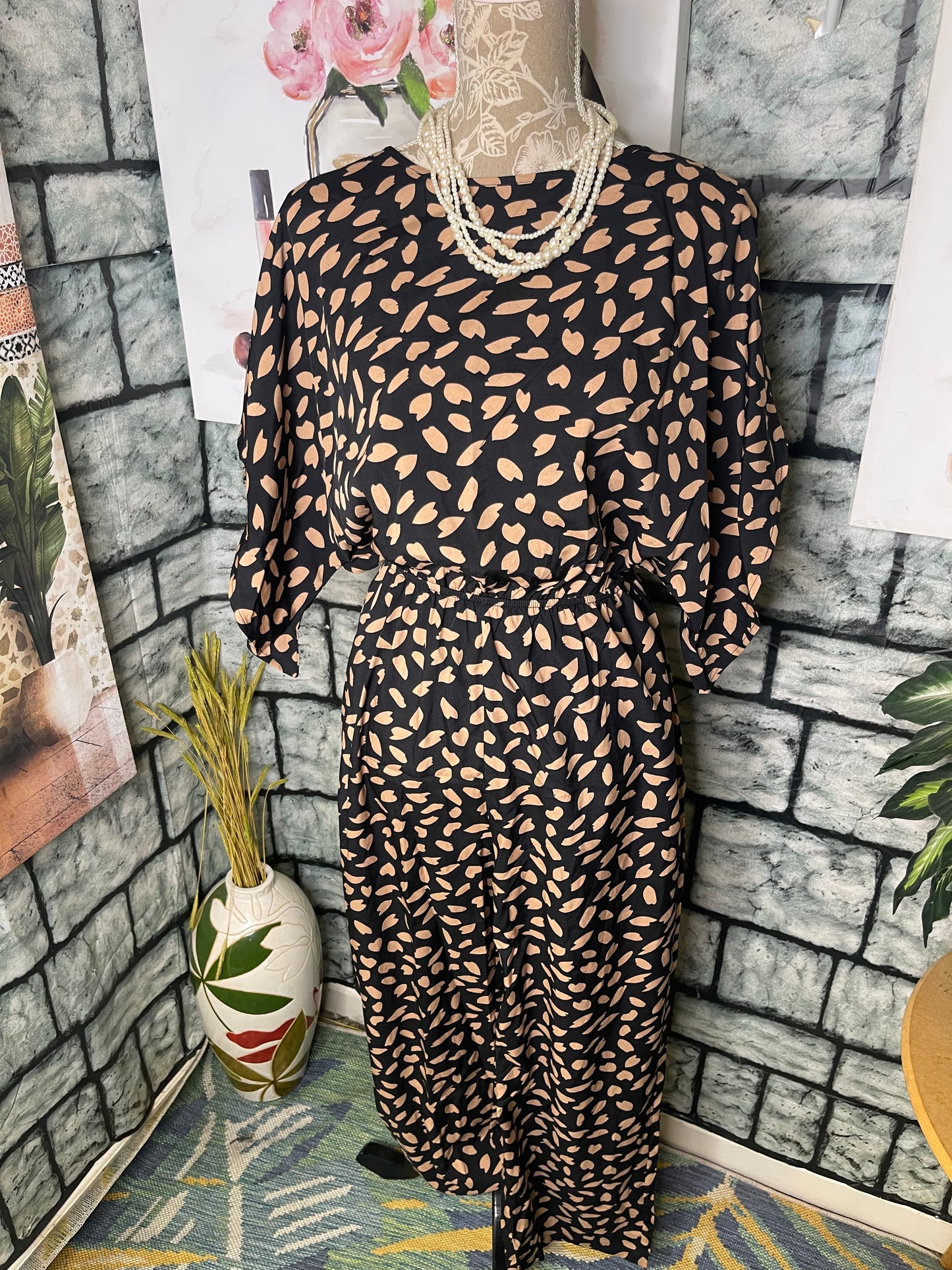 Shein Brown Black Jumpsuit Women sz Small