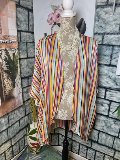 Pink Coconut Colorful Duster Top Women sz XL