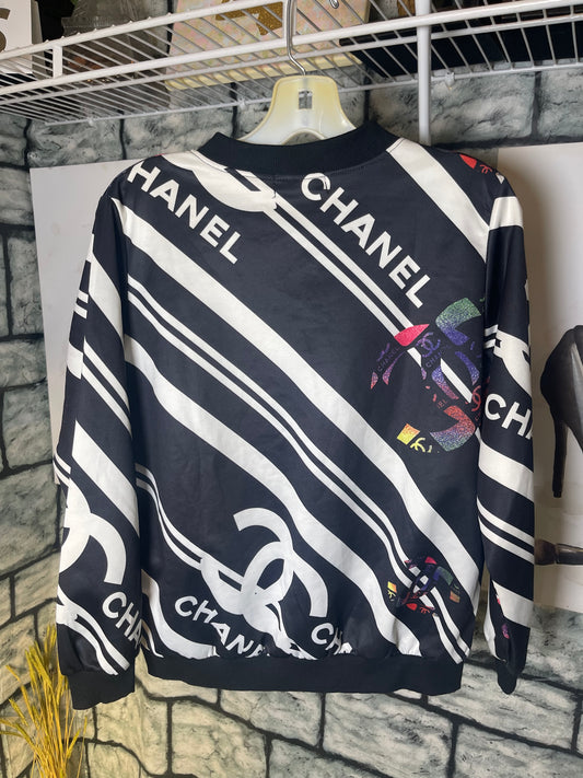 "CC" Black White Jacket Women sz Small