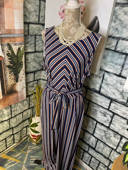 Du juour Blue Orange Jumpsuit Women sz 1XL