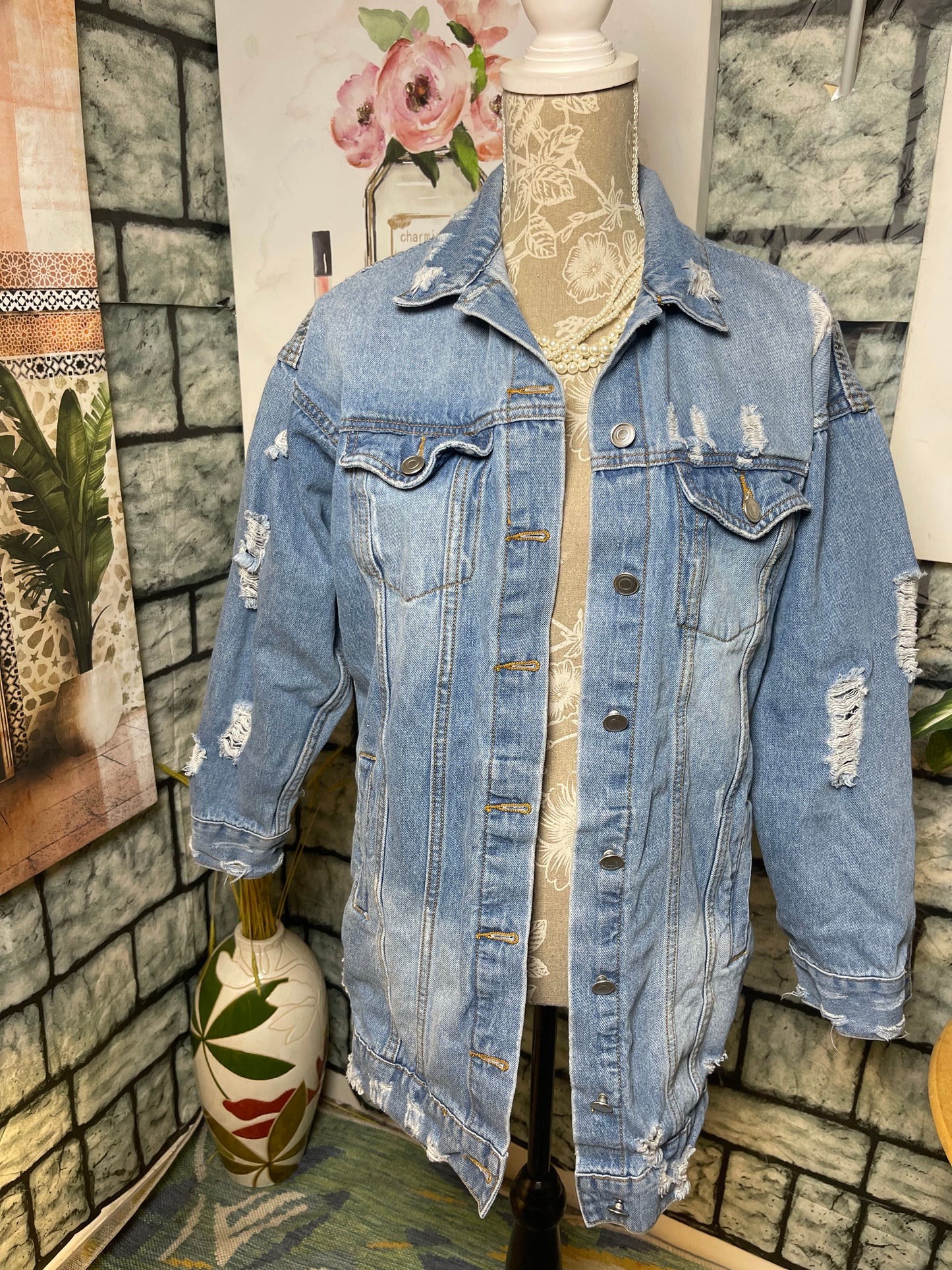 Essue Blue Denim Jacket Women sz Small