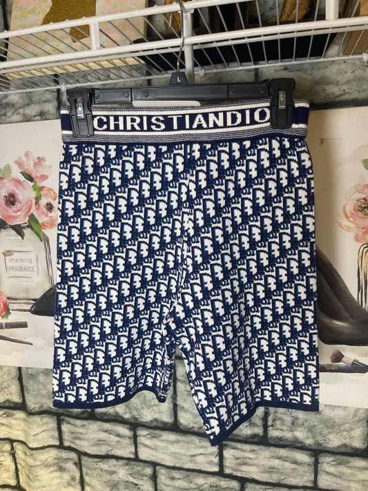 "CD"Blue White Sweater Tights Women sz Large