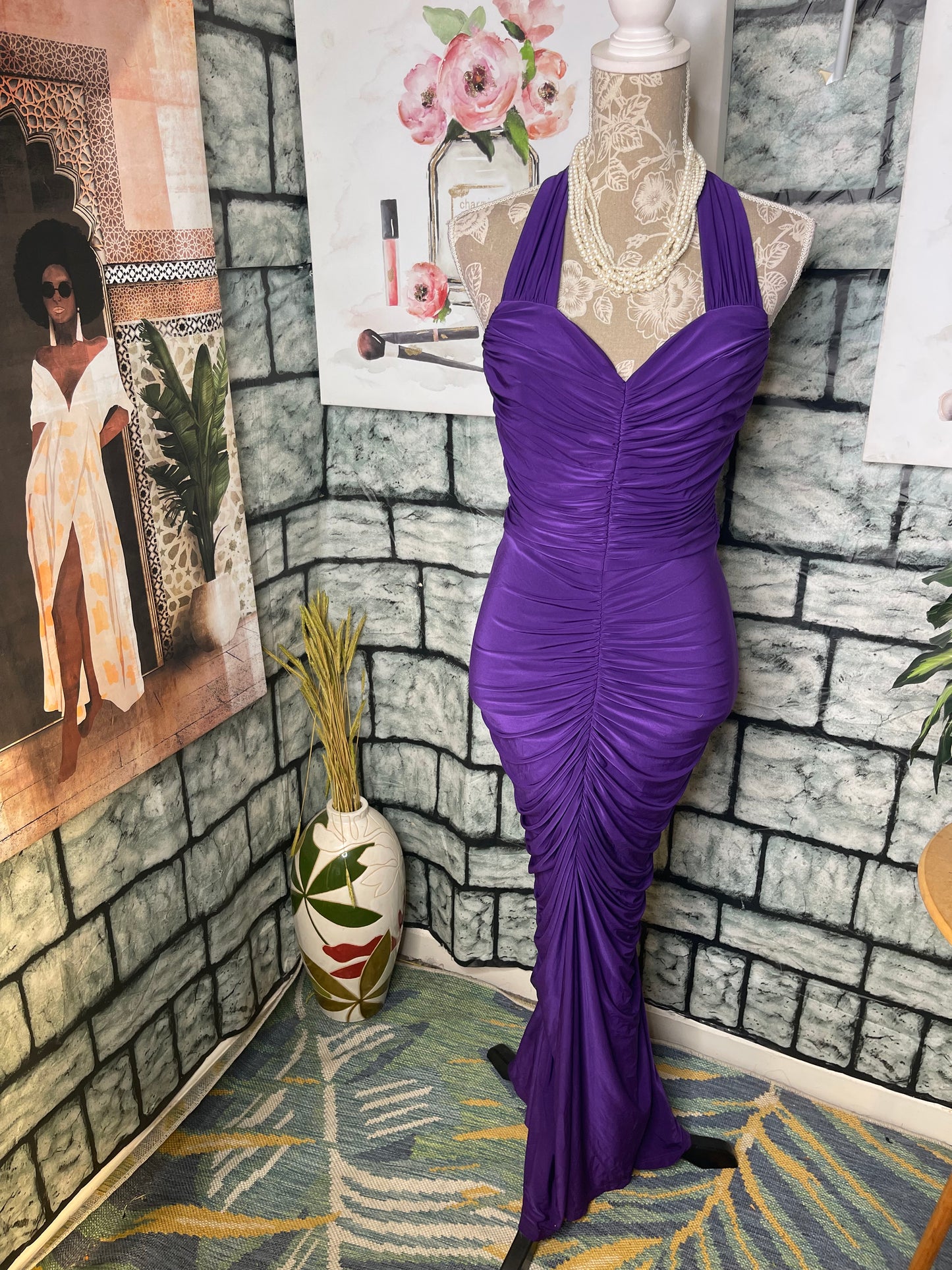 Jessica McClintock Purple Dress Women sz 8