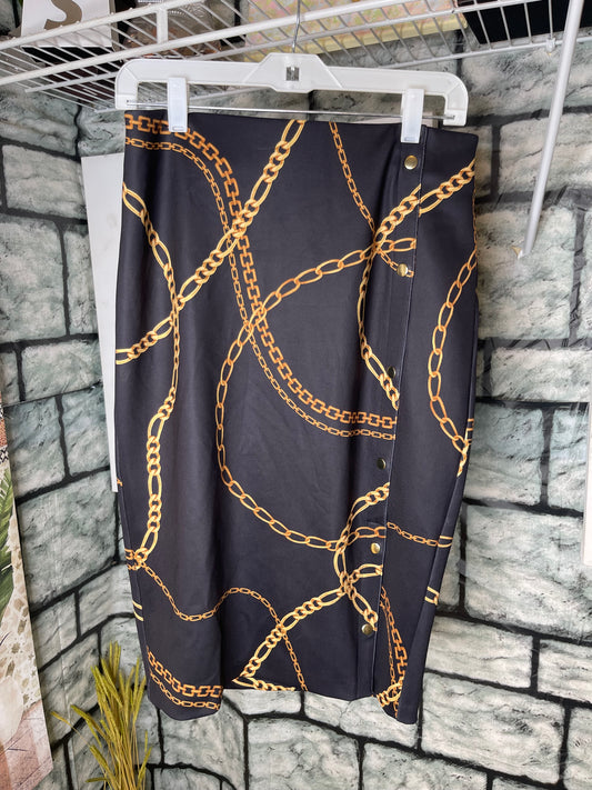 Bold Elements Black Gold Skirt Women sz Medium
