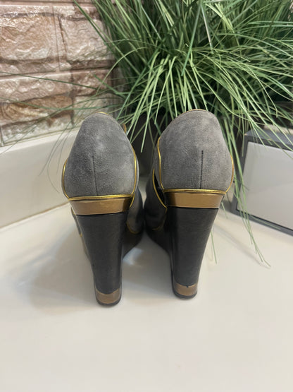 YSL Gray Wedges