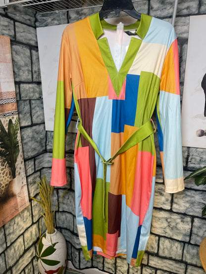 ChicMe Colorful Dress Women sz XL