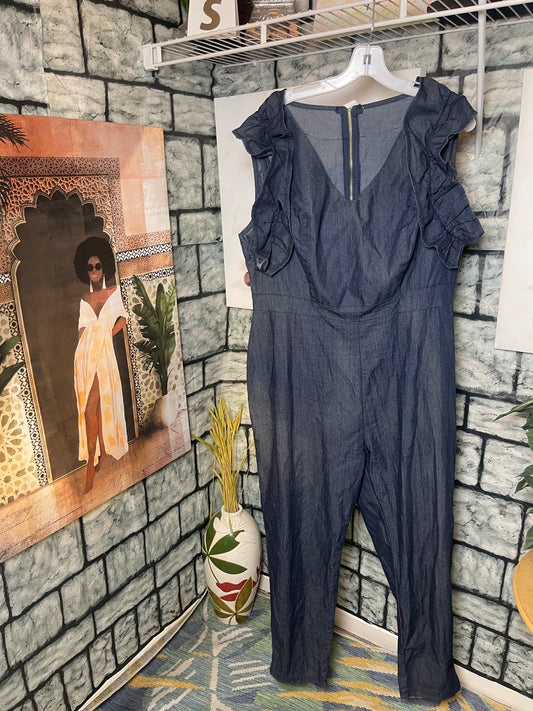 TouchMe Blue Demim Jumpsuit Women sz 2XL