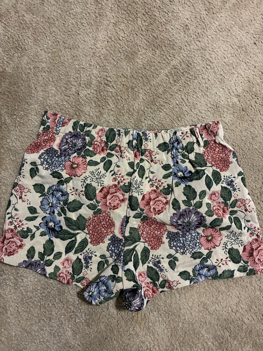 Shein Beige Floral Shorts Women sz 2XL
